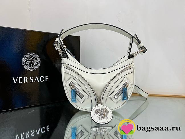 Bagsaaa Versace Repeat Medusa Mini leather shoulder bag in white - 20x4x13cm - 1