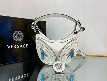Bagsaaa Versace Repeat Medusa Mini leather shoulder bag in white - 20x4x13cm