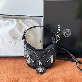 Bagsaaa Versace Repeat Medusa Mini leather shoulder bag in black - 20x4x13cm