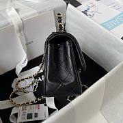 Bagsaaa Chanel Mini Rectangular Flap with Top Handle Black Lambskin Light Gold Hardware - 20cm - 6