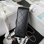 Bagsaaa Chanel Mini Rectangular Flap with Top Handle Black Lambskin Light Gold Hardware - 20cm - 5