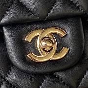 Bagsaaa Chanel Mini Rectangular Flap with Top Handle Black Lambskin Light Gold Hardware - 20cm - 2