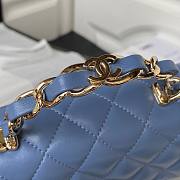 	 Bagsaaa Chanel Mini Rectangular Flap with Top Handle Blue Lambskin Light Gold Hardware - 20cm - 4