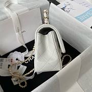 	 Bagsaaa Chanel Mini Rectangular Flap with Top Handle White Lambskin Light Gold Hardware - 20cm - 6