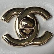 	 Bagsaaa Chanel Mini Rectangular Flap with Top Handle White Lambskin Light Gold Hardware - 20cm - 5