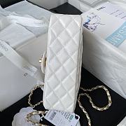 Bagsaaa Chanel Top Handle 24C Flap Bag in White Lambskin - 21cm - 6