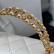 Bagsaaa Chanel Top Handle 24C Flap Bag in White Lambskin - 21cm - 3