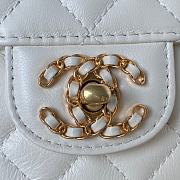 Bagsaaa Chanel Top Handle 24C Flap Bag in White Lambskin - 21cm - 2