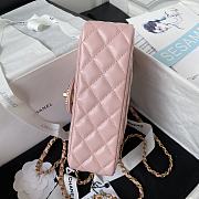 	 Bagsaaa Chanel Top Handle 24C Flap Bag in Pink Lambskin - 21cm - 6