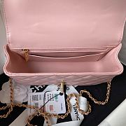 	 Bagsaaa Chanel Top Handle 24C Flap Bag in Pink Lambskin - 21cm - 5