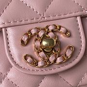 	 Bagsaaa Chanel Top Handle 24C Flap Bag in Pink Lambskin - 21cm - 2