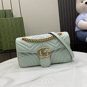Bagsaaa Gucci GG Marmont Small Shoulder Bag Pale Green 443497 Size 26x15x7cm - 1