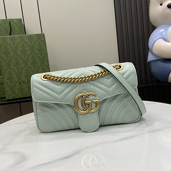 Bagsaaa Gucci GG Marmont Small Shoulder Bag Pale Green 443497 Size 26x15x7cm