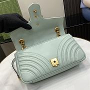 Bagsaaa Gucci GG Marmont Small Shoulder Bag Pale Green 443497 Size 26x15x7cm - 3