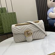 Bagsaaa Gucci GG Marmont Small Shoulder Bag Light Gray 443497 Size 26x15x7cm - 1