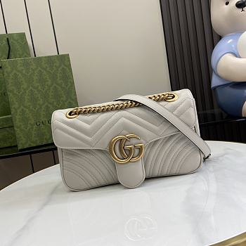 Bagsaaa Gucci GG Marmont Small Shoulder Bag Light Gray 443497 Size 26x15x7cm