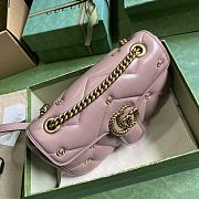 Bagsaaa Gucci GG Marmont Small Shoulder Bag Rose Beige 443497 Size 26x15x7cm - 2