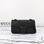 Bagsaaa Gucci GG Marmont Small Shoulder Bag Full Black 443497 Size 26x15x7cm - 1