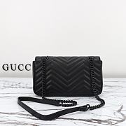 Bagsaaa Gucci GG Marmont Small Shoulder Bag Full Black 443497 Size 26x15x7cm - 3