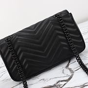 Bagsaaa Gucci GG Marmont Small Shoulder Bag Full Black 443497 Size 26x15x7cm - 2