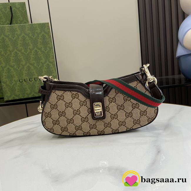 Bagsaaa Gucci Moon Side Mini Shoulder Bag Beige & Ebony 786015 Size 24x12x5cm - 1