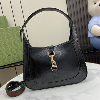 Bagsaaa Gucci Jackie Small Shoulder Bag Black Patent 782849 Size 27.5x19x4cm