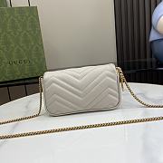 Bagsaaa Gucci GG Marmont Super Mini Bag 476433 Light Gray Size 16.5x10x4.5cm - 5