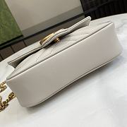 Bagsaaa Gucci GG Marmont Super Mini Bag 476433 Light Gray Size 16.5x10x4.5cm - 4