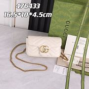 Bagsaaa Gucci GG Marmont Super Mini Bag 476433 White Size 16.5x10x4.5cm - 1