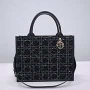 Bagsaaa Medium Dior Book Tote Black Cannage Tweed - 36.5 x 28 x 17.5 cm - 1