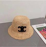 Bagsaaa Celine Triomphe Bucket Hat In Raffia - 1
