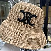 Bagsaaa Celine Triomphe Bucket Hat In Raffia - 2