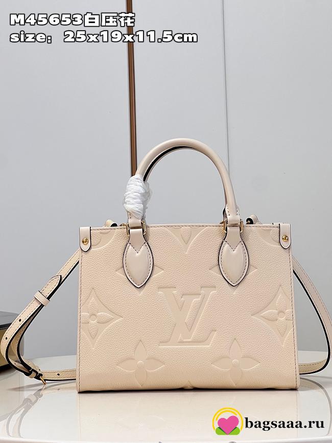 Bagsaaa Louis Vuitton M46569 OnTheGo PM Bag Cream - 25 x 19 x 11.5 cm - 1