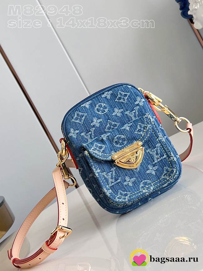 Bagsaaa Louis Vuitton M82948 Fairfax Pochette Denim Blue - 14 x 18 x 25 cm - 1