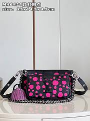 Bagsaaa Louis Vuitton M46421 LV x YK Multi Pochette Accessoires​ Black and Fuchsia - 25 x 14.5 x 4.5 cm - 1