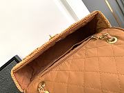 Bagsaaa Chanel Flap Bag Raffia Effect Braided & Gold-Tone Metal Camel AS4529 - 15.5 × 25 × 6 cm - 5