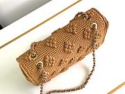 Bagsaaa Chanel Flap Bag Raffia Effect Braided & Gold-Tone Metal Camel AS4529 - 15.5 × 25 × 6 cm - 4