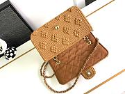Bagsaaa Chanel Flap Bag Raffia Effect Braided & Gold-Tone Metal Camel AS4529 - 15.5 × 25 × 6 cm - 3