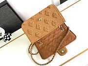 Bagsaaa Chanel Flap Bag Raffia Effect Braided & Gold-Tone Metal Camel AS4529 - 15.5 × 25 × 6 cm - 4