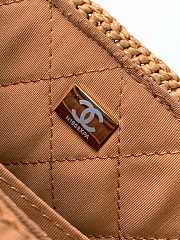 Bagsaaa Chanel Flap Bag Raffia Effect Braided & Gold-Tone Metal Camel AS4529 - 15.5 × 25 × 6 cm - 2