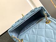 Bagsaaa Chanel Mini Flap Bag Raffia Effect Blue AS4518 - 12.5 × 19.5 × 6.5 cm - 2