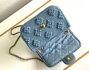 Bagsaaa Chanel Mini Flap Bag Raffia Effect Blue AS4518 - 12.5 × 19.5 × 6.5 cm - 3