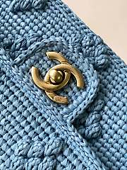 Bagsaaa Chanel Mini Flap Bag Raffia Effect Blue AS4518 - 12.5 × 19.5 × 6.5 cm - 4