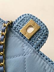 Bagsaaa Chanel Mini Flap Bag Raffia Effect Blue AS4518 - 12.5 × 19.5 × 6.5 cm - 5