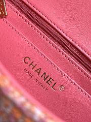 Bagsaaa Chanel Mini Flap Bag Tweed Orange & Pink A69900 - 12 × 20 × 6 cm - 2