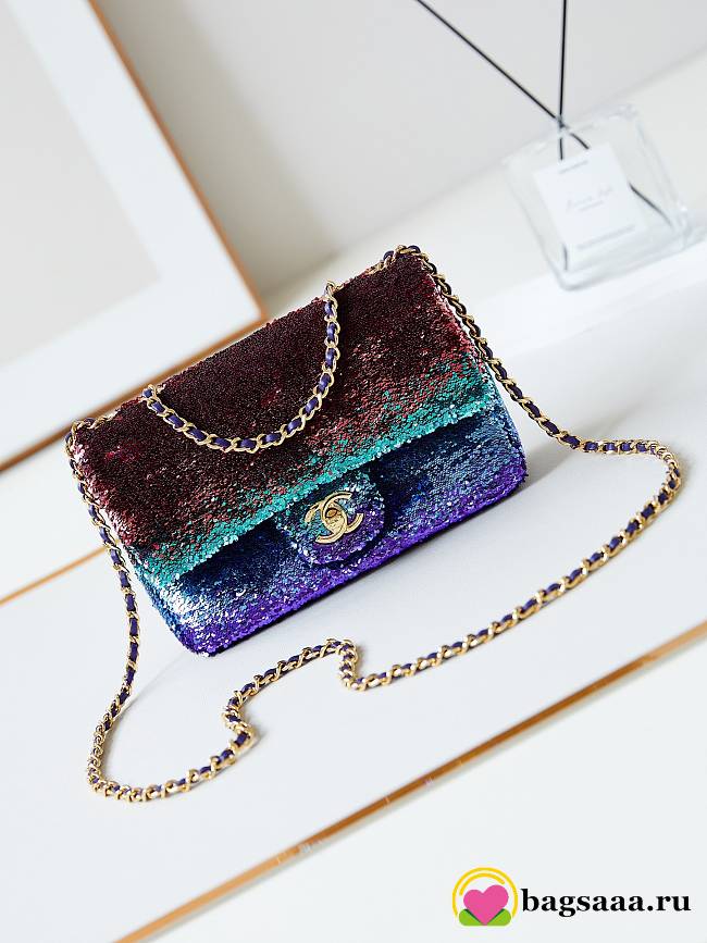 Bagsaaa Chanel Small Flap Bag Gradient Sequins Multicolour AS4561 - 14 × 21 × 8 cm - 1