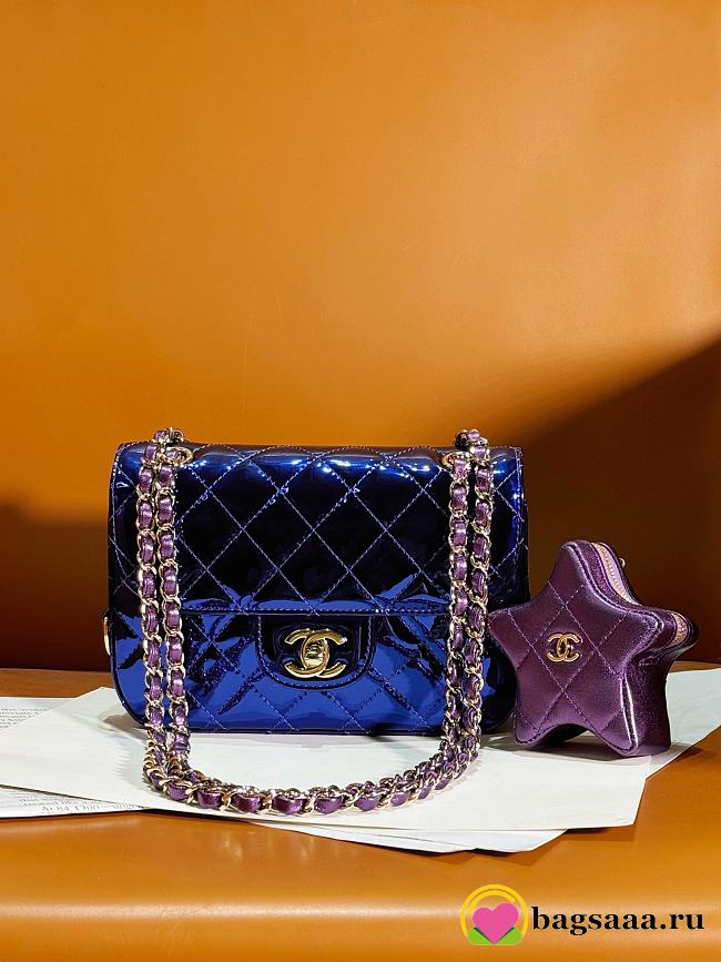 Bagsaaa Chanel Mini Flap Bag & Star Coin Purse AS4646 Purple - 12.5 × 19 × 5 cm - 1