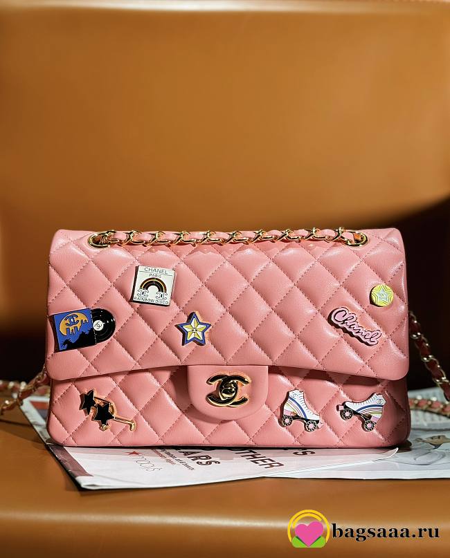 Bagsaaa Chanel Classic Handbag A01112 Coral Pink - 15.5 × 25.5 × 6.5 cm - 1