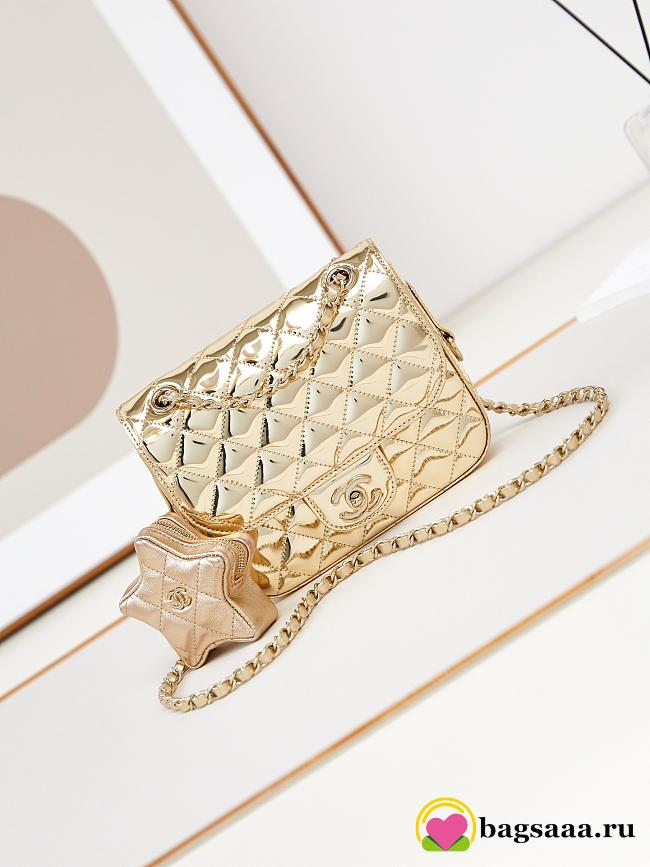 Bagsaaa Chanel Mini Flap Bag & Star Coin Purse AS4647 Light Gold - 15 × 20 × 6.5 cm - 1
