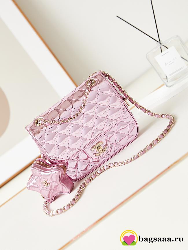 Bagsaaa Chanel Mini Flap Bag & Star Coin Purse AS4647 Light Purple - 15 × 20 × 6.5 cm - 1